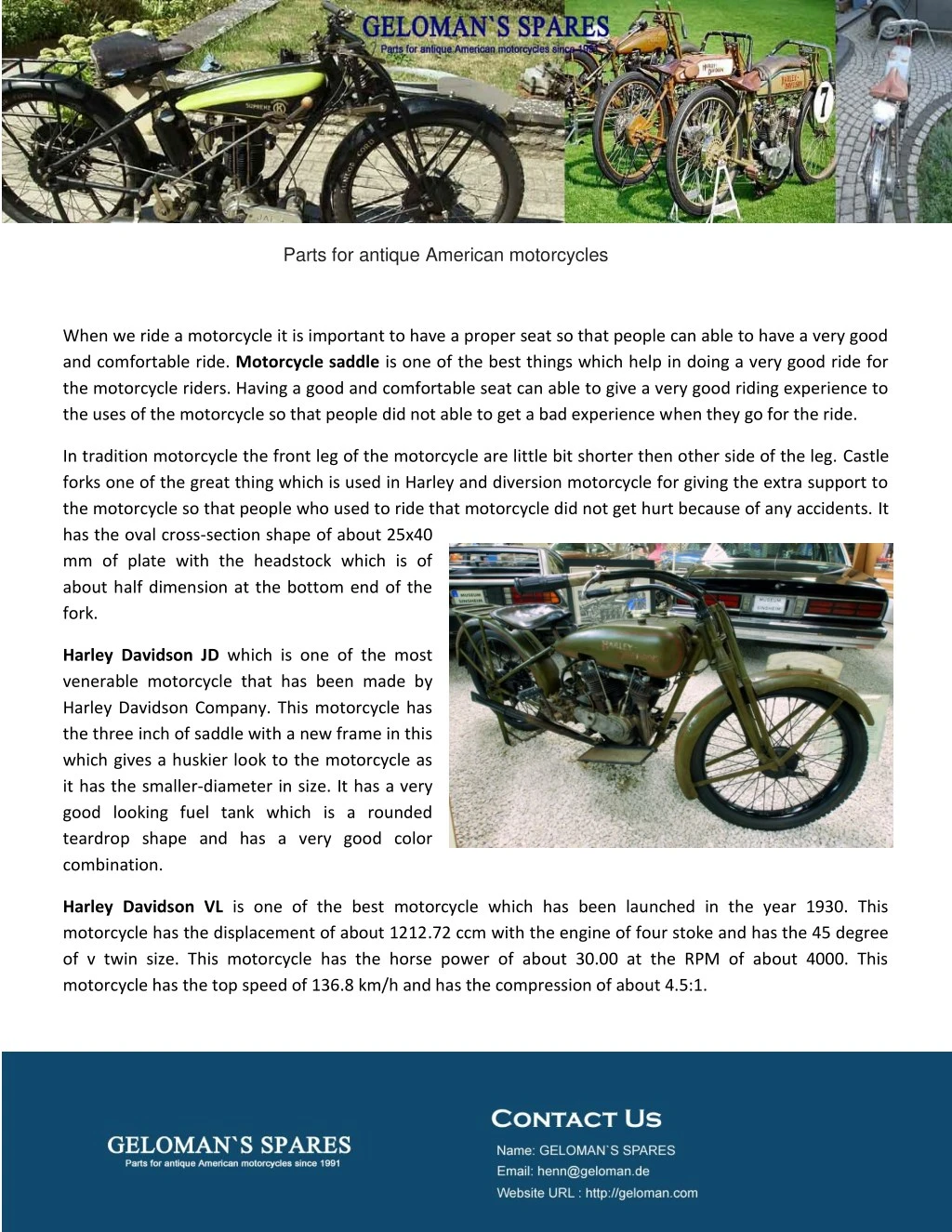 parts for antique american motorcycles
