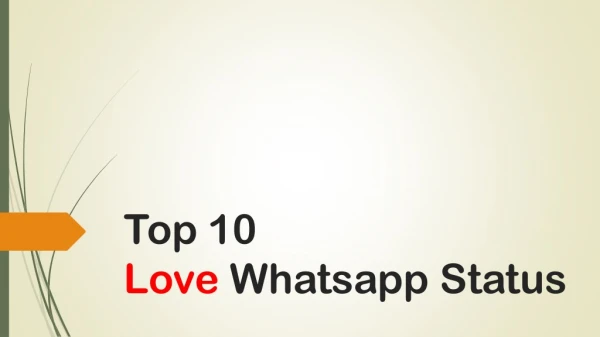 Top 10 Love Whatsapp Status