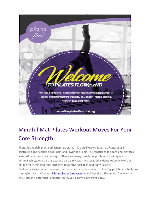 Mindful Mat Pilates Workout Moves For Your Core Strength