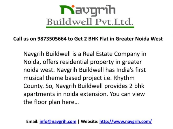 Floor Plan For 2 BHK Flats In Noida Extension By Navgrih Buildwell