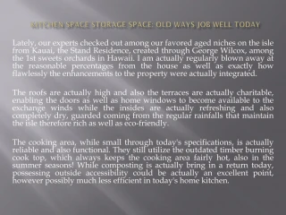 Kitchen space Storage space - slide 1