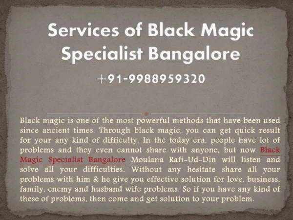 Services of Black Magic Specialist Bangalore | 91-9988959320