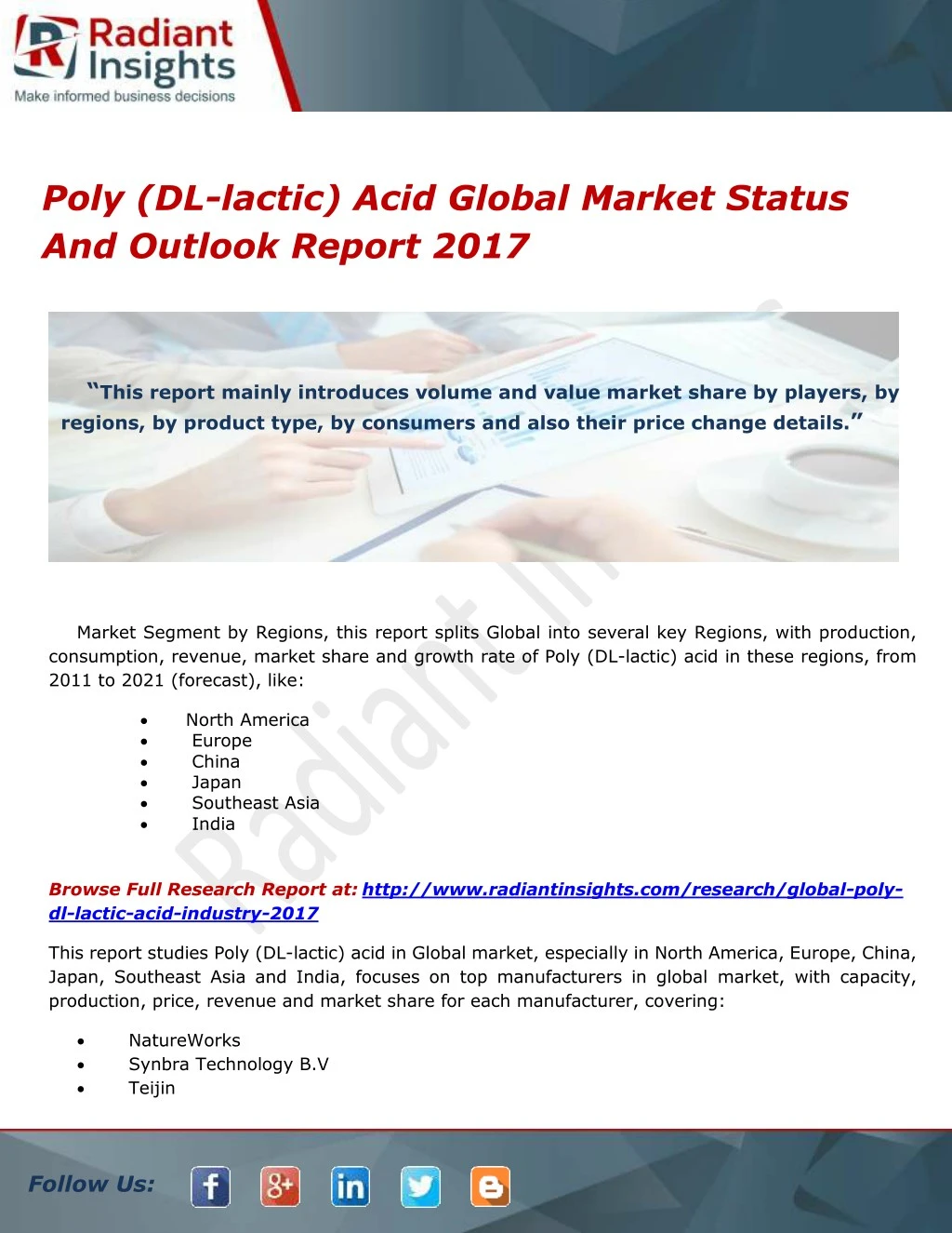 poly dl lactic acid global market status