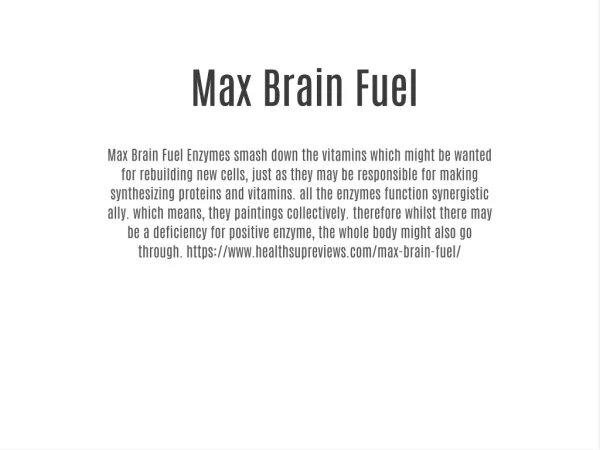 Max Brain Fuel