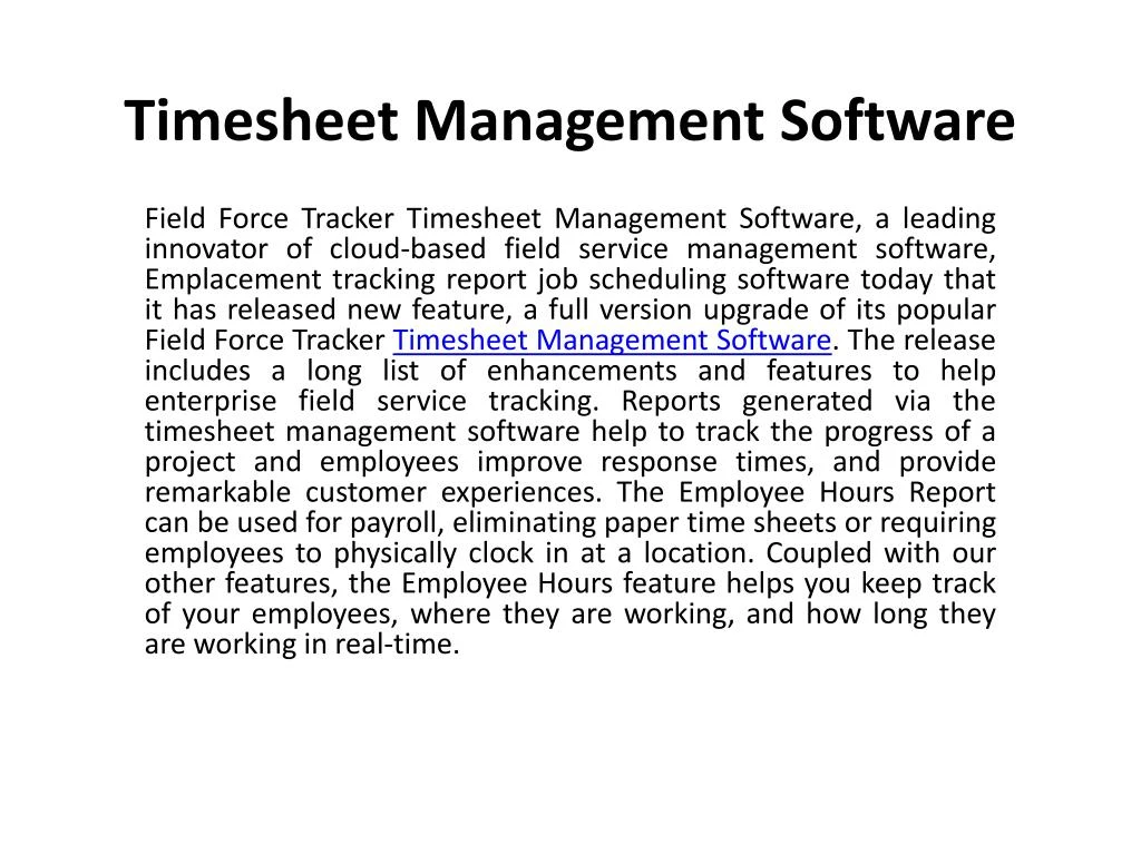 timesheet management software