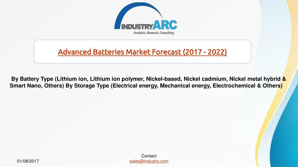 advanced batteries market forecast 2017 2022