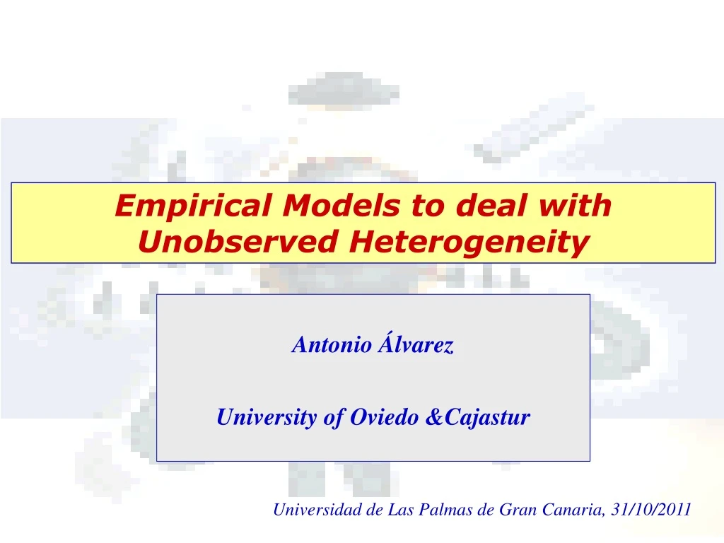 empirical models to deal with unobserved