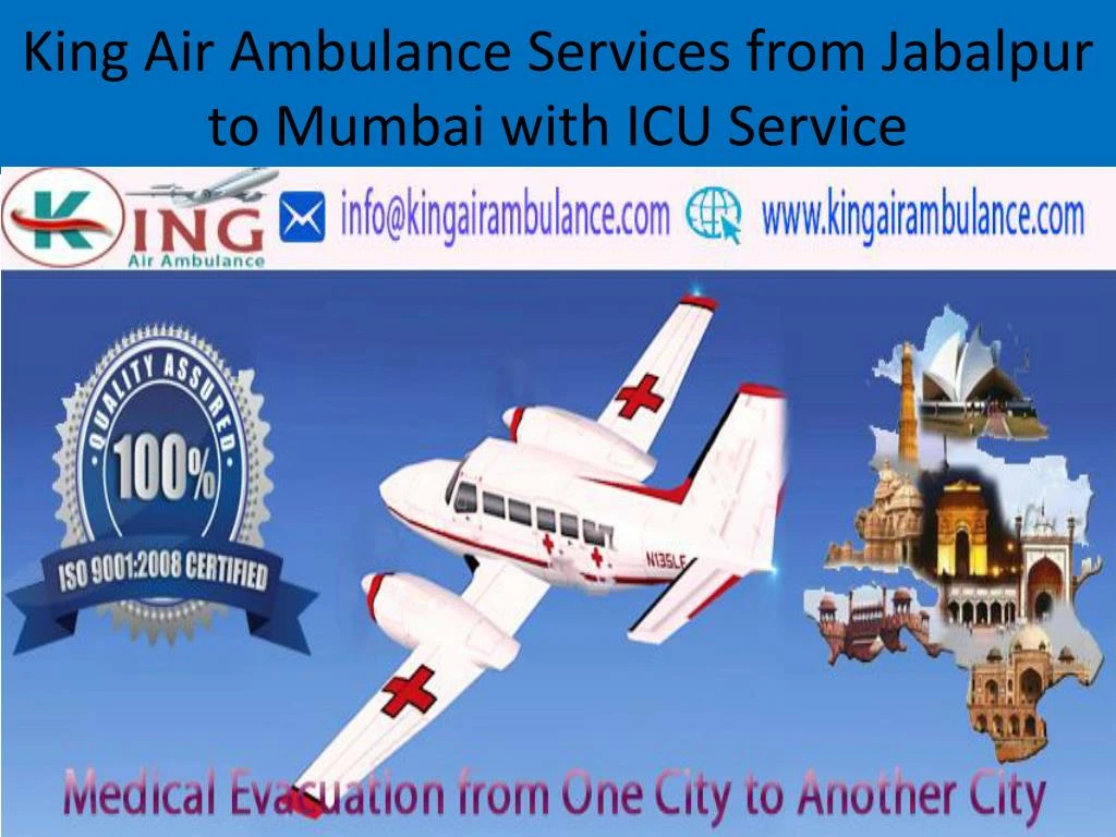 king air ambulance services from jabalpur to mumbai with icu service