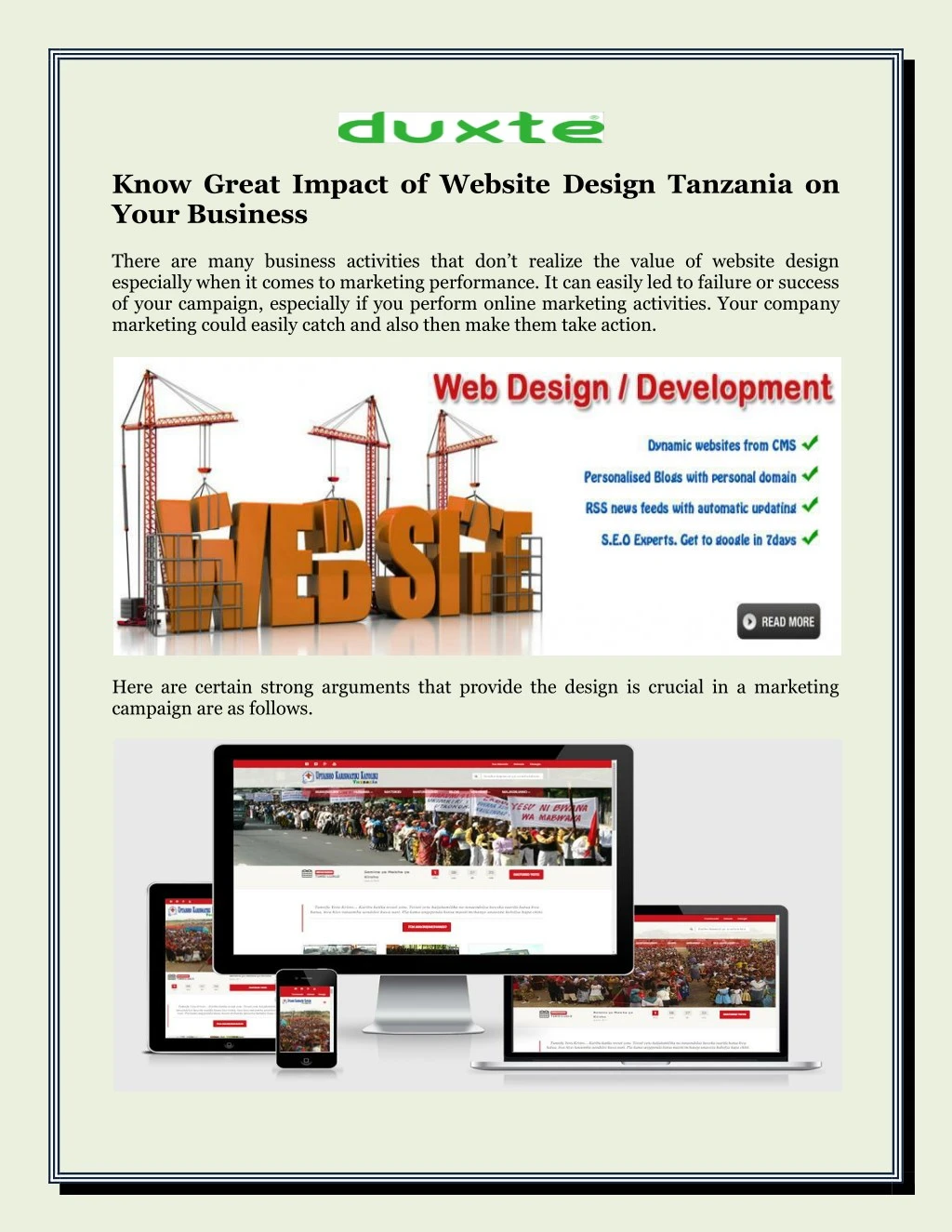 know great impact of website design tanzania