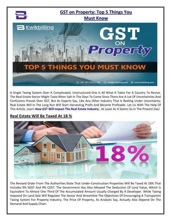 GST on Property: Top 5 Things You Must Know