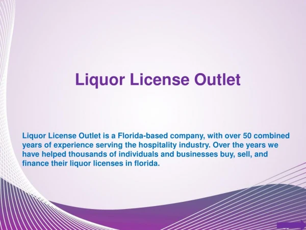 Liquor License Florida