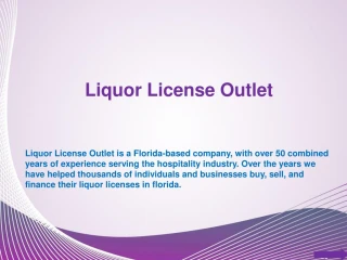 Liquor License Florida - slide 1