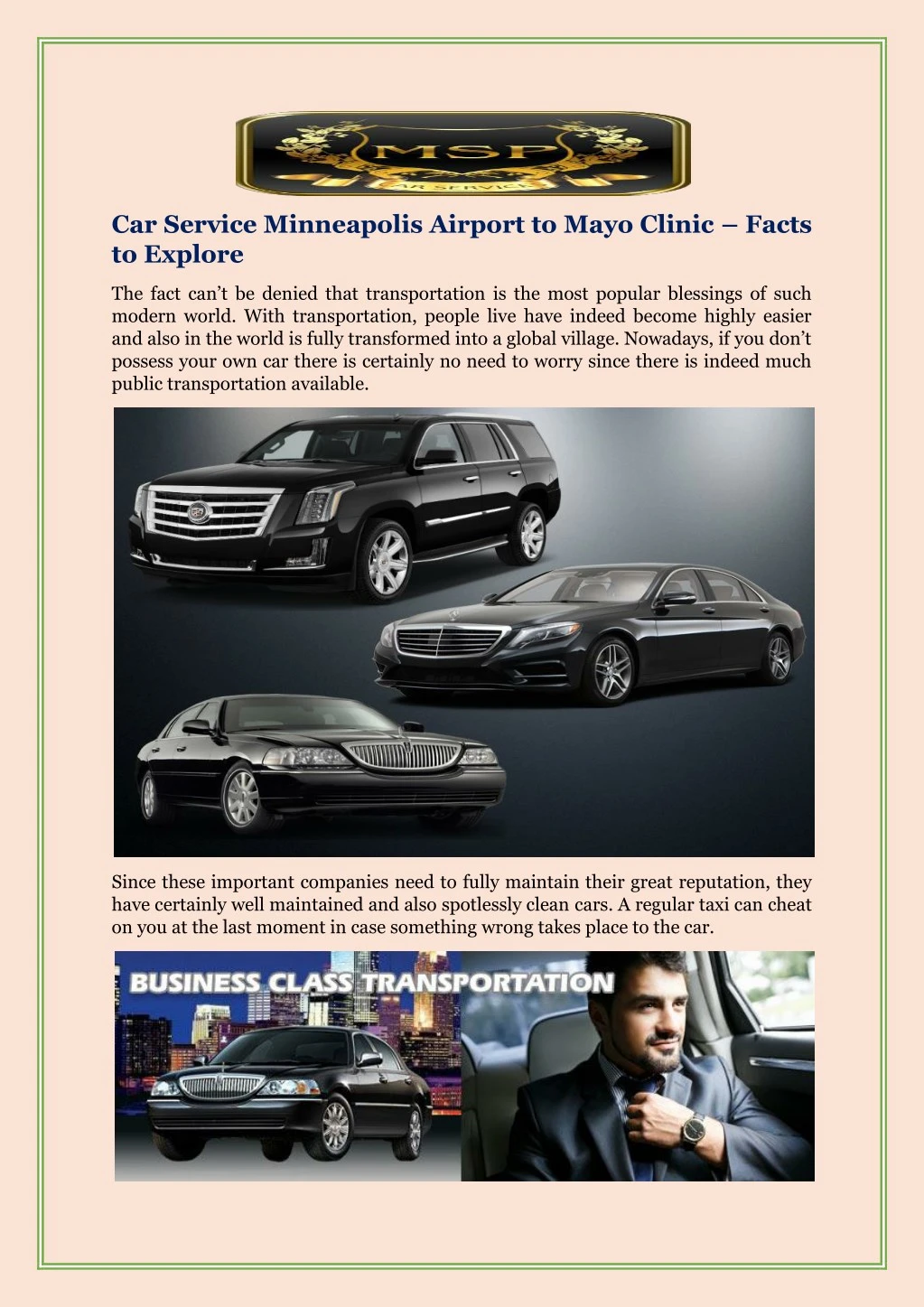 car service minneapolis airport to mayo clinic