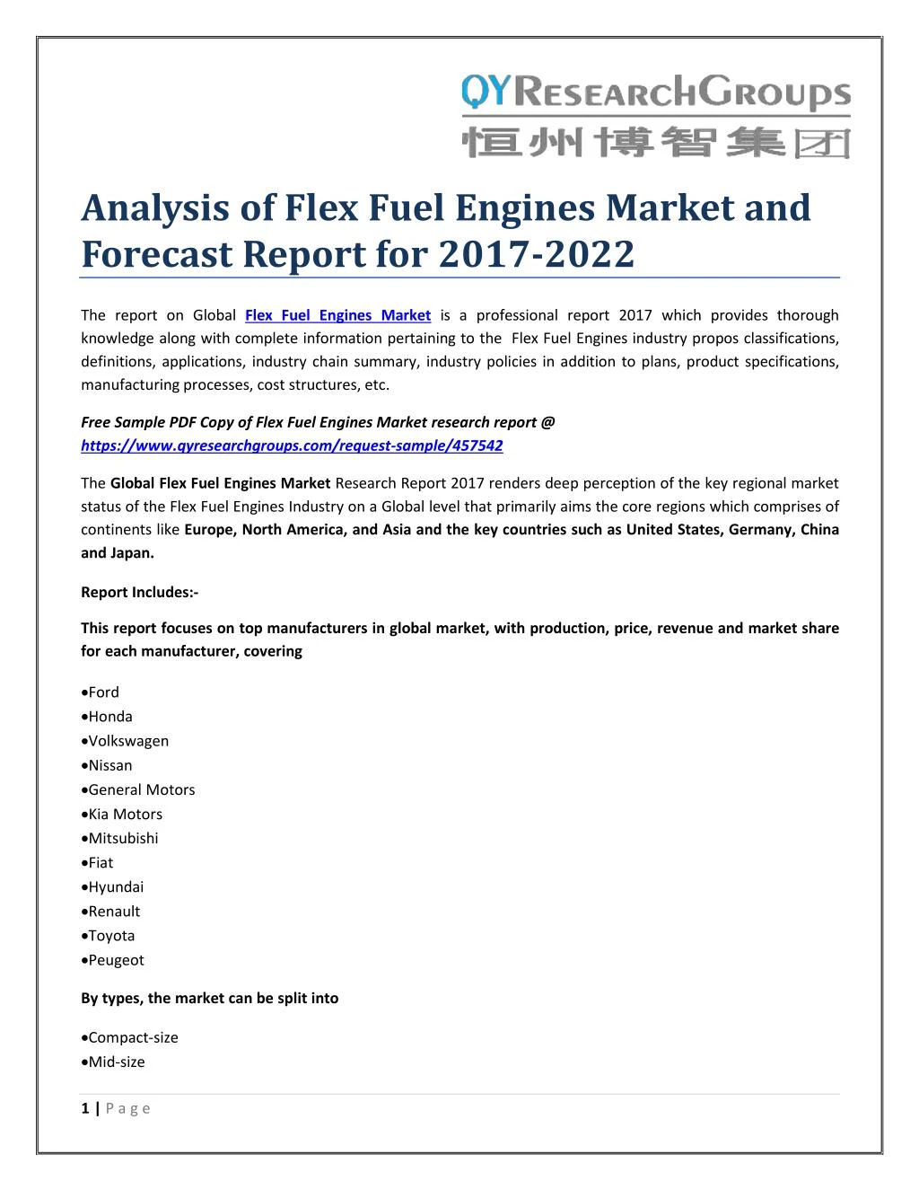 analysis of flex fuel engines market and forecast