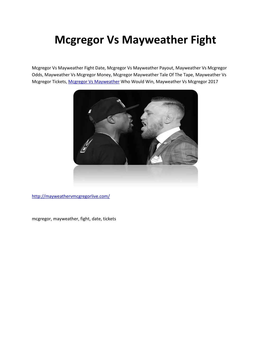 mcgregor vs mayweather fight