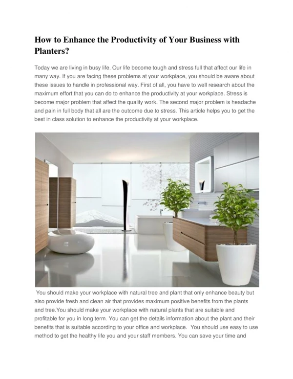 How to Enhance the Productivity of Your Business with Planters?