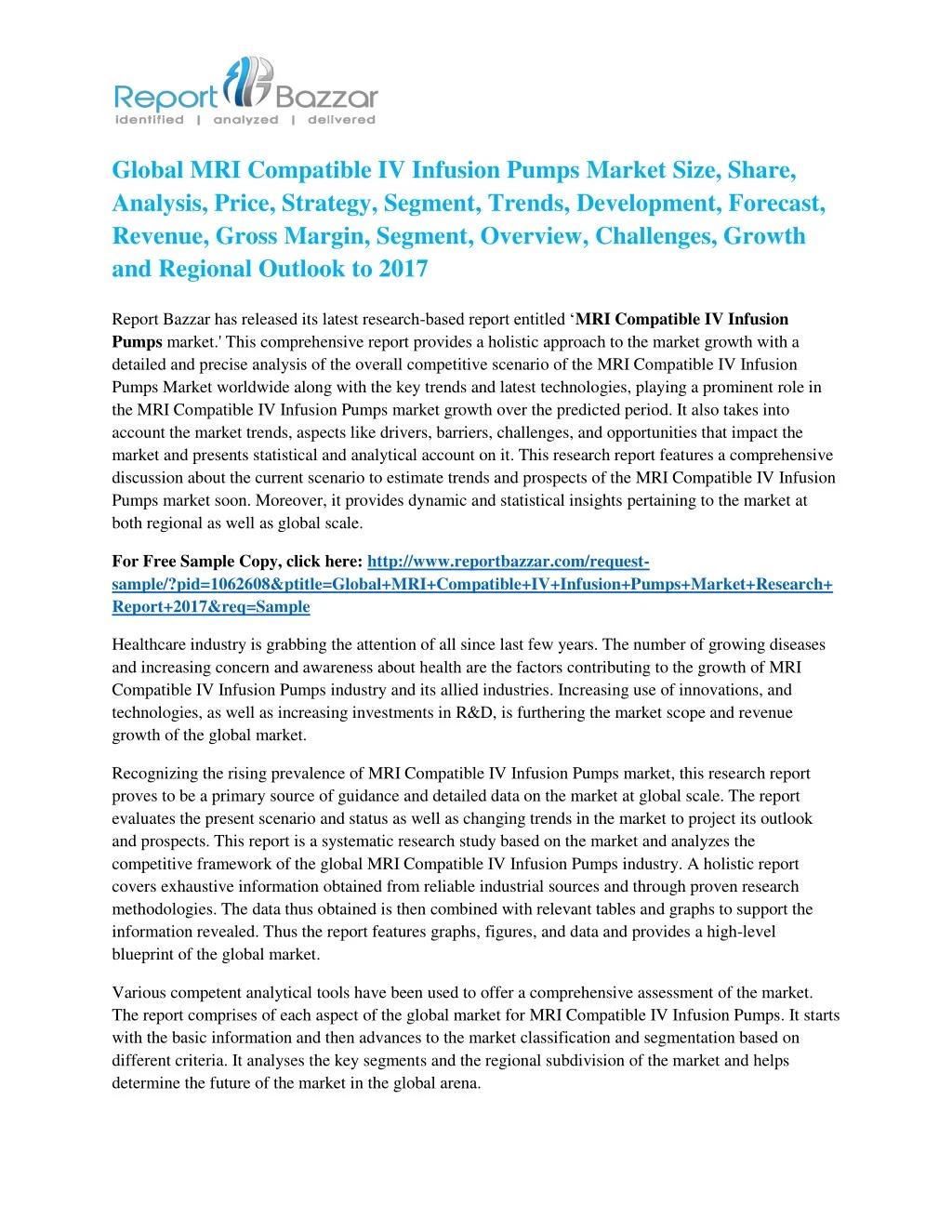 global mri compatible iv infusion pumps market