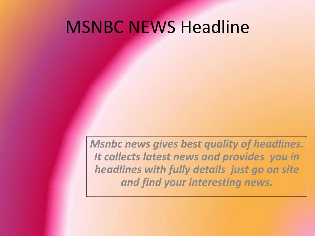 msnbc news headline