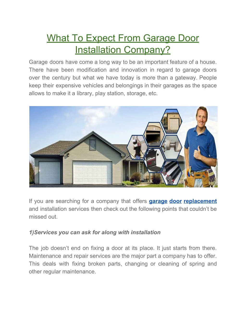 what to expect from garage door installation