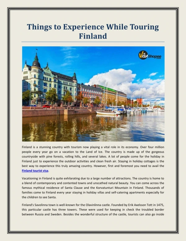 Things to Experience While Touring Finland