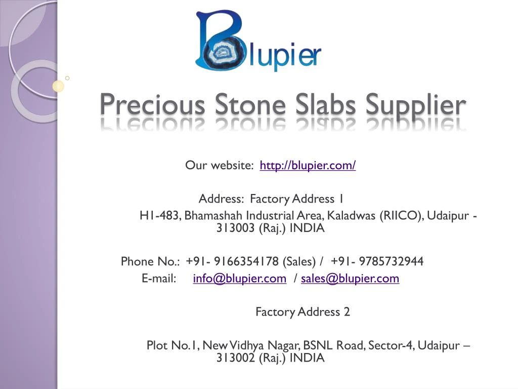 precious stone slabs supplier