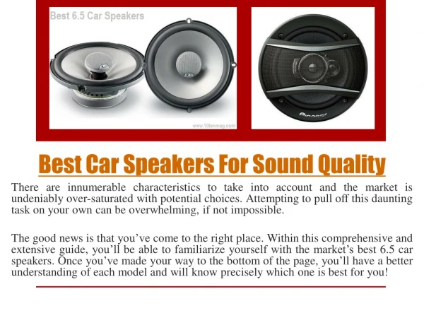 Best Car Speakers For Sound Quality