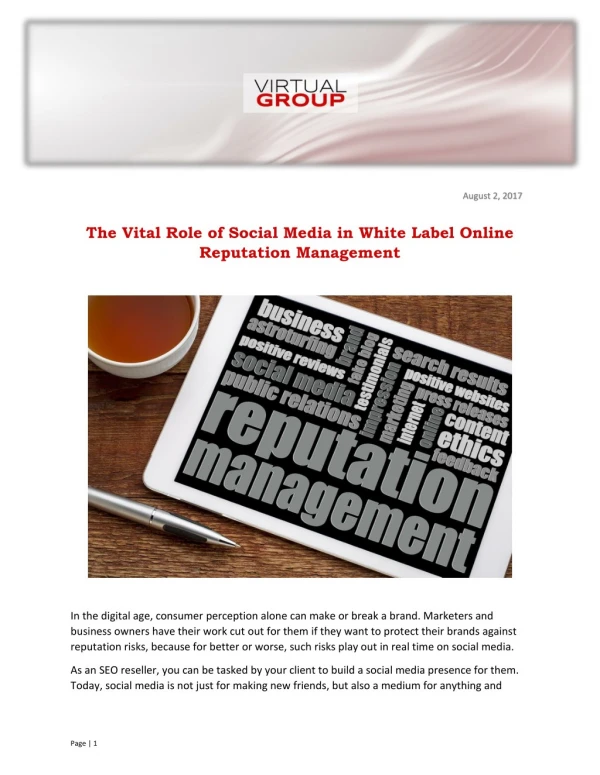 The Vital Role of Social Media in White Label Online Reputation Management