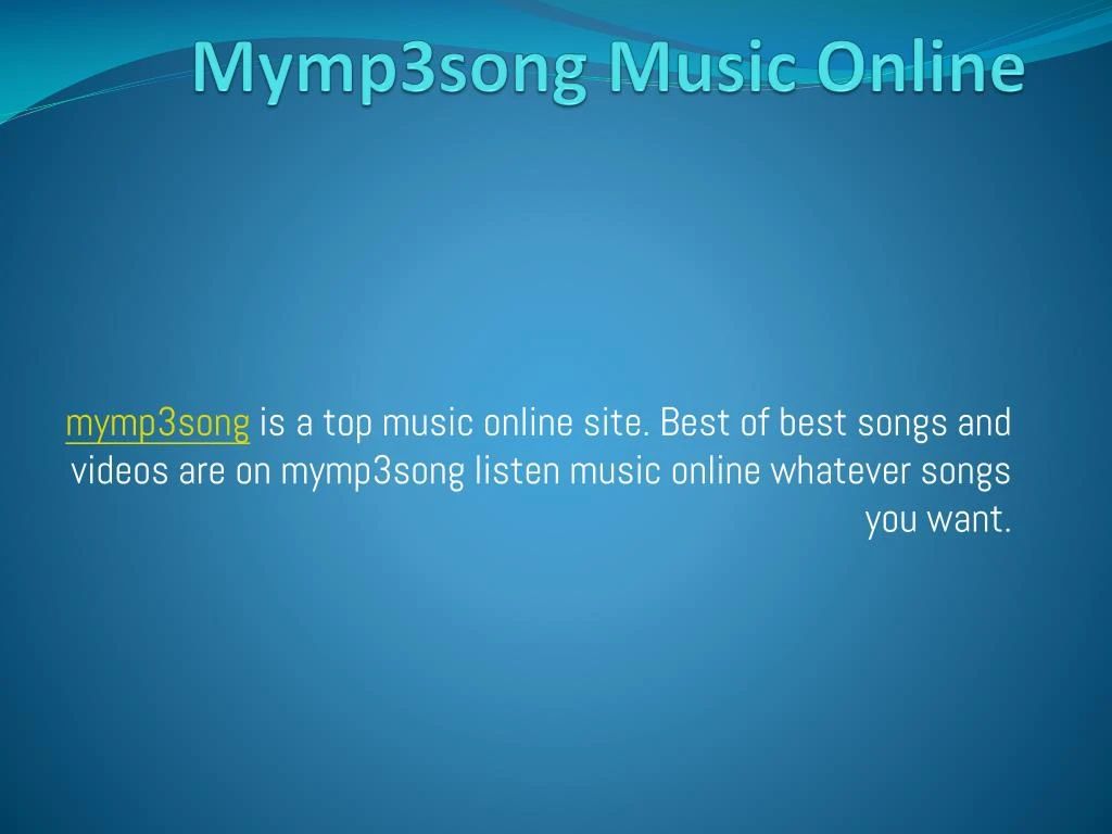 mymp3song music online
