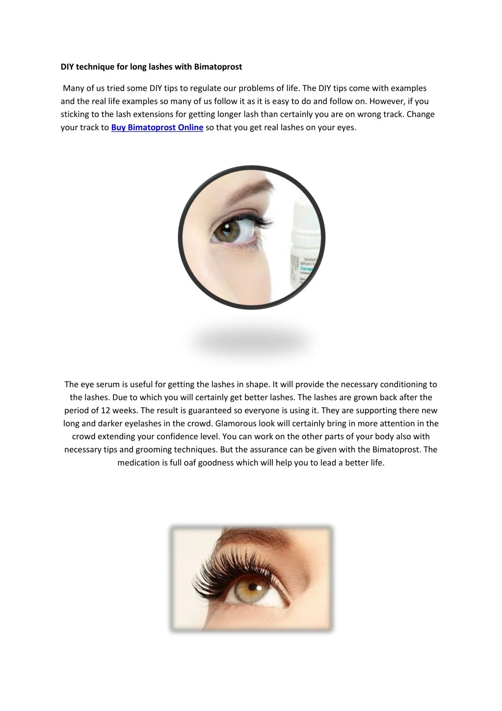 diy technique for long lashes with bimatoprost