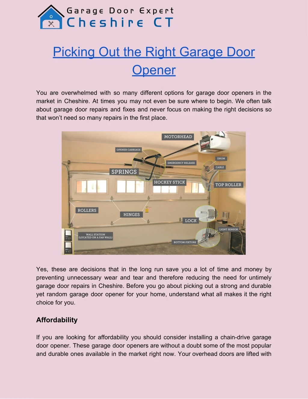 picking out the right garage door opener