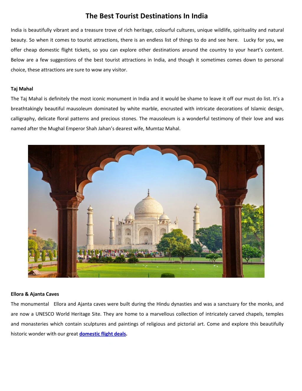 PPT - The Best Tourist Destinations In India PowerPoint Presentation ...