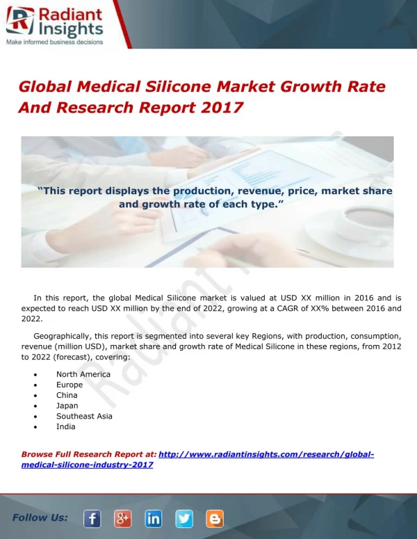 Global Medical Silicone Market Growth Rate And Research Report 2017