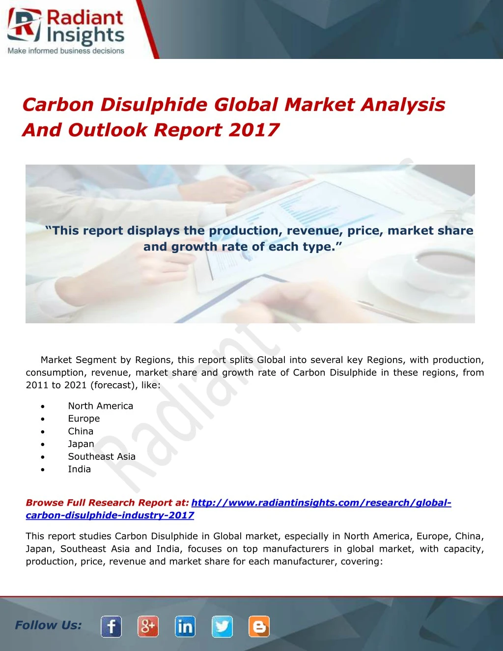 carbon disulphide global market analysis