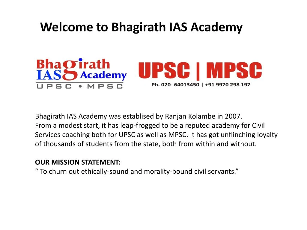 welcome to bhagirath ias academy