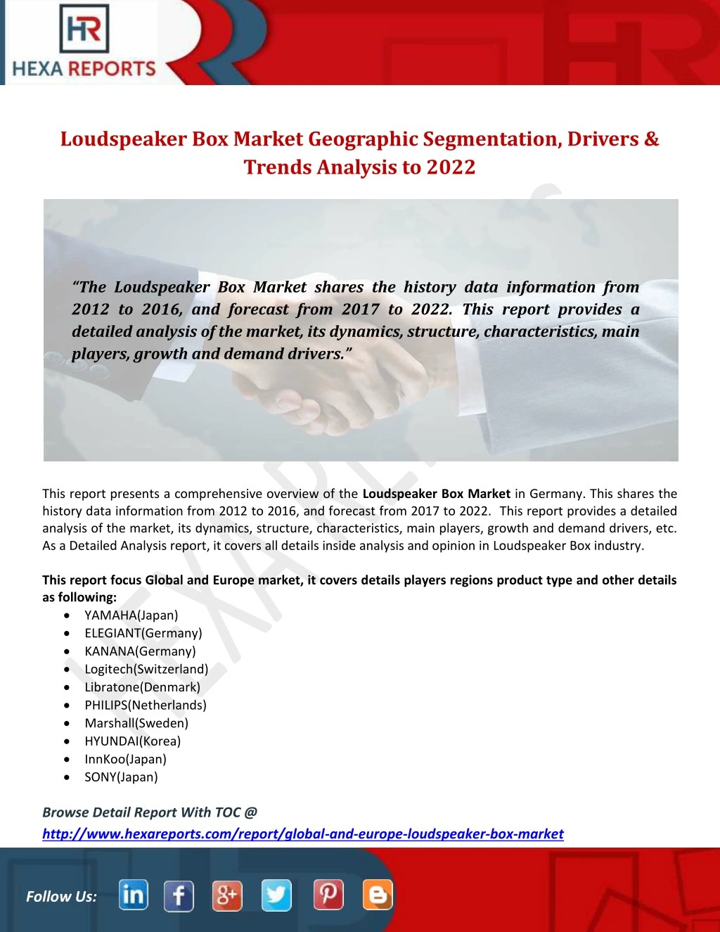 loudspeaker box market geographic segmentation