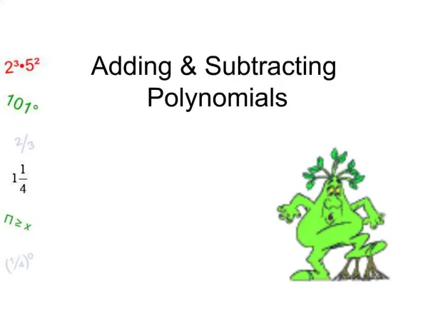Adding Subtracting Polynomials