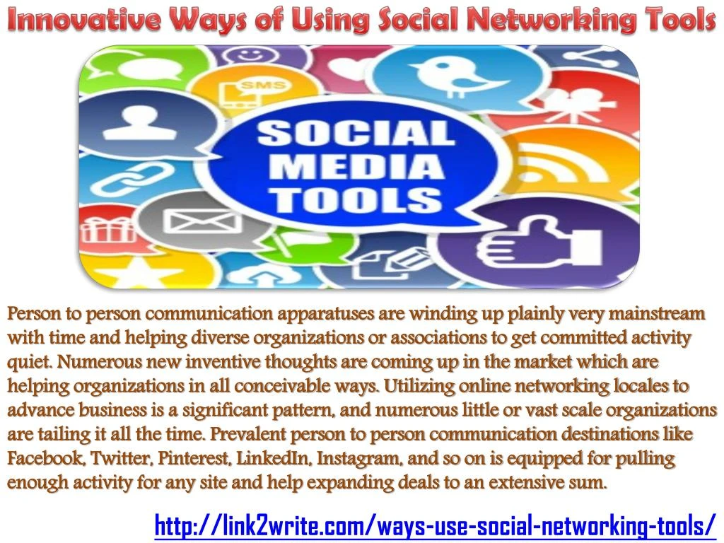 innovative ways of using social networking tools