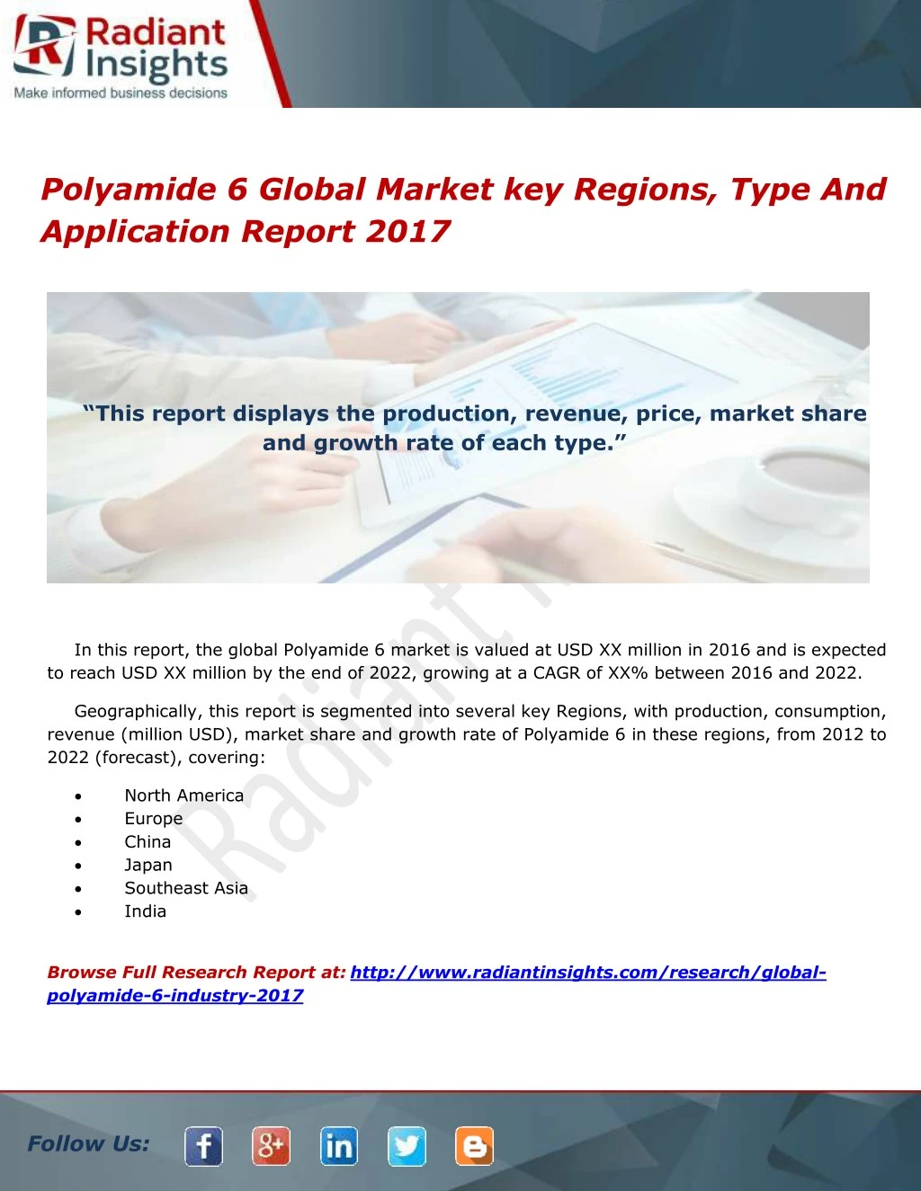 polyamide 6 global market key regions type