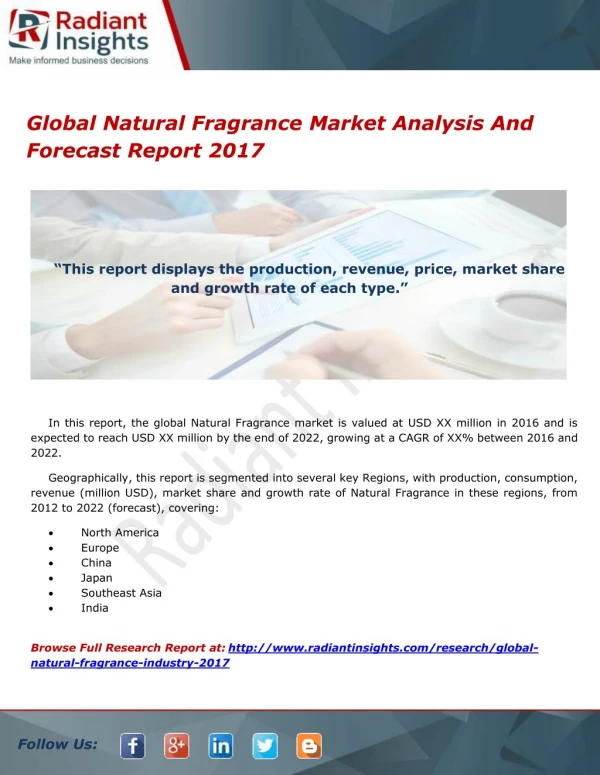 Global Natural Fragrance Market Analysis And Forecast Report 2017