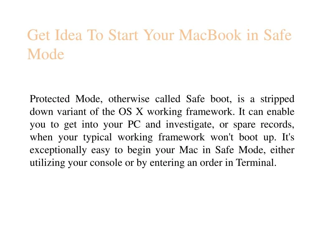 get idea to start your macbook in safe mode