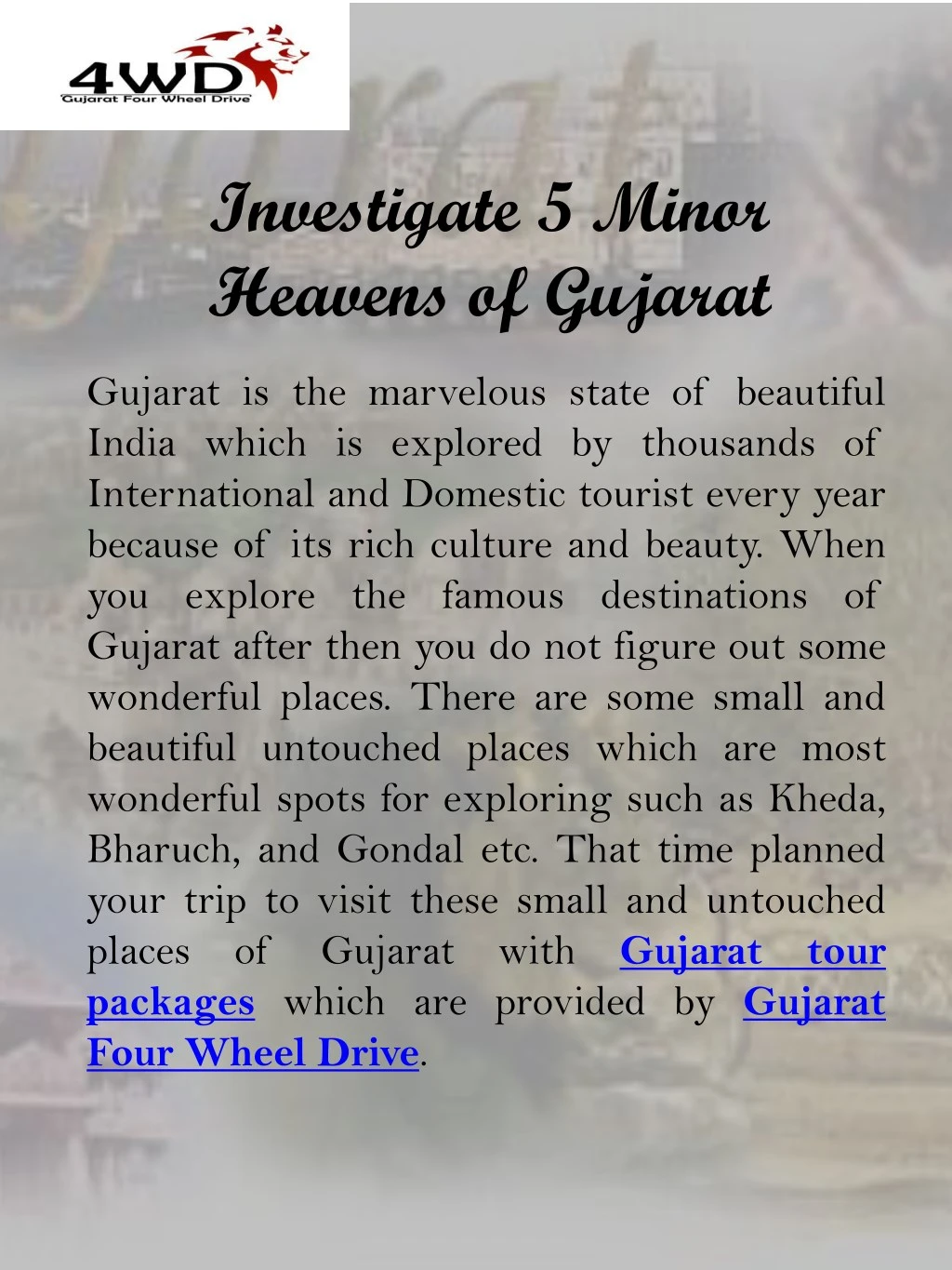 investigate 5 minor heavens of gujarat