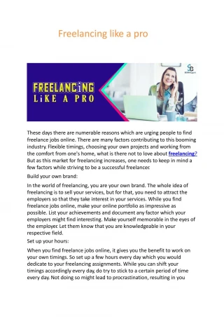 Freelancing like a pro - slide 1