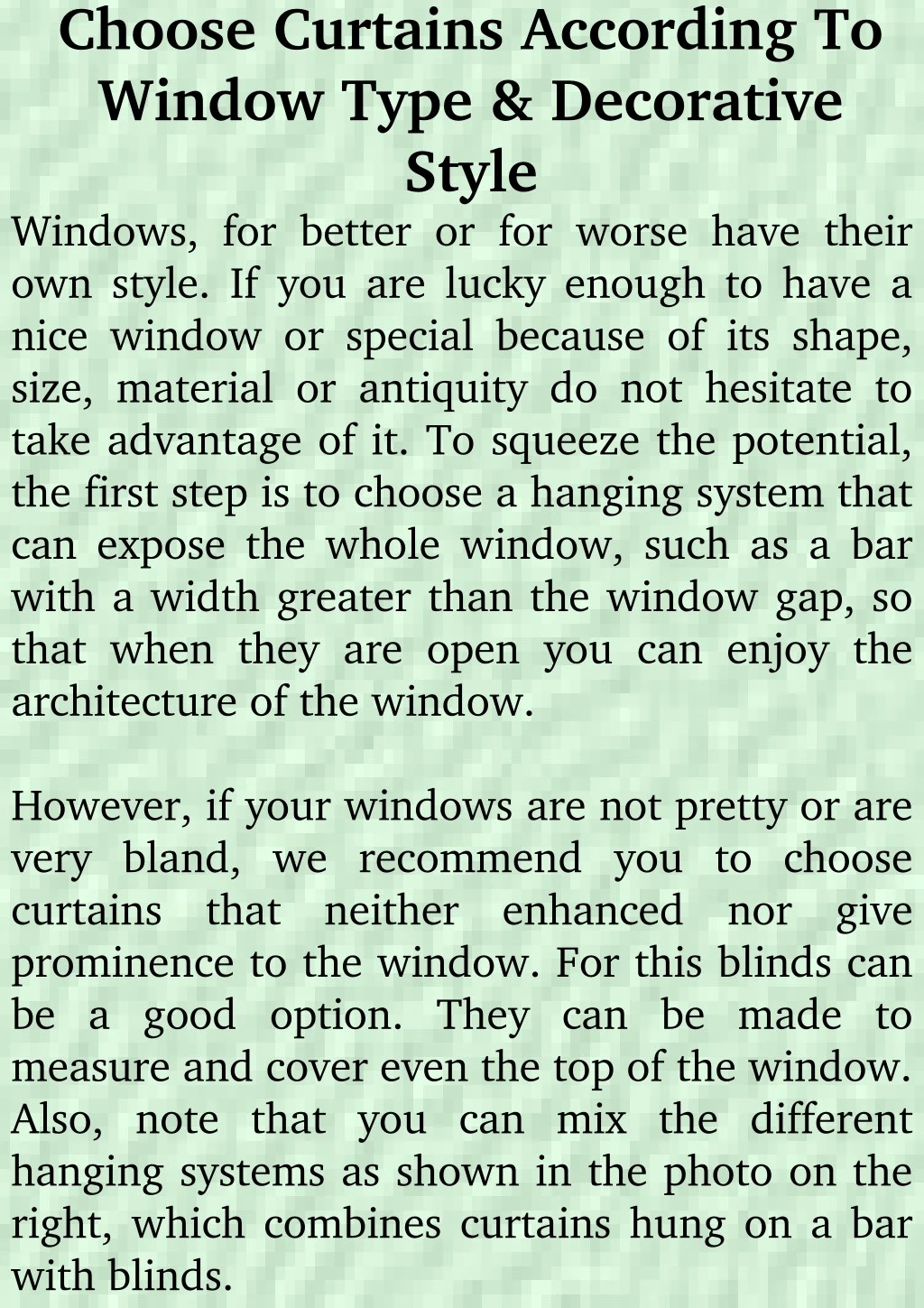 choose curtains according to window type
