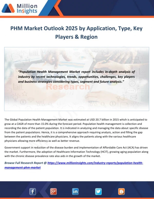 PHM Market Study by Key Manufacturers, Regions, Type and Application to 2025