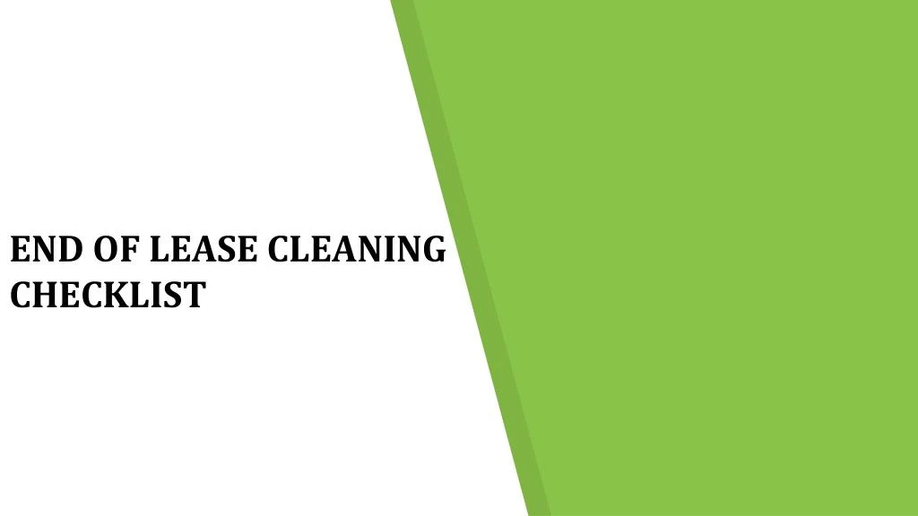 end of lease cleaning checklist
