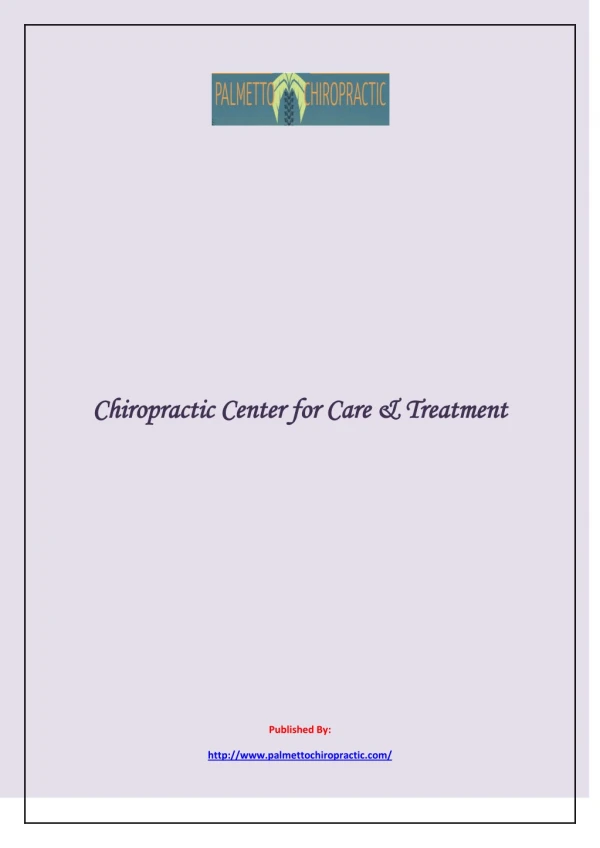 Chiropractic Center for Care & Treatment