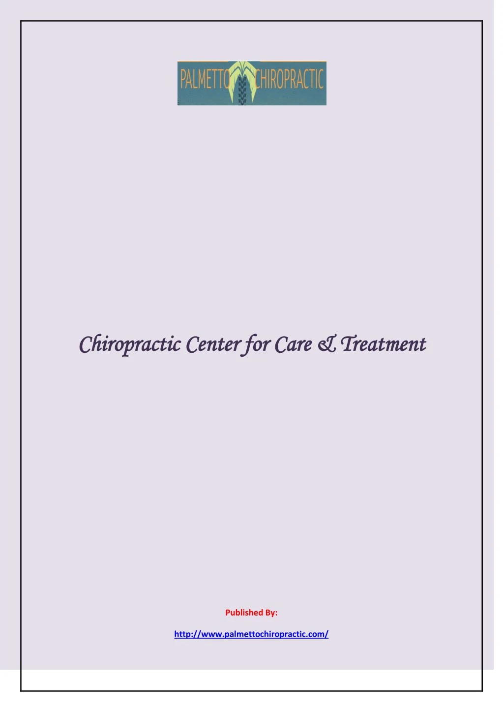 chiropractic center for care treatment