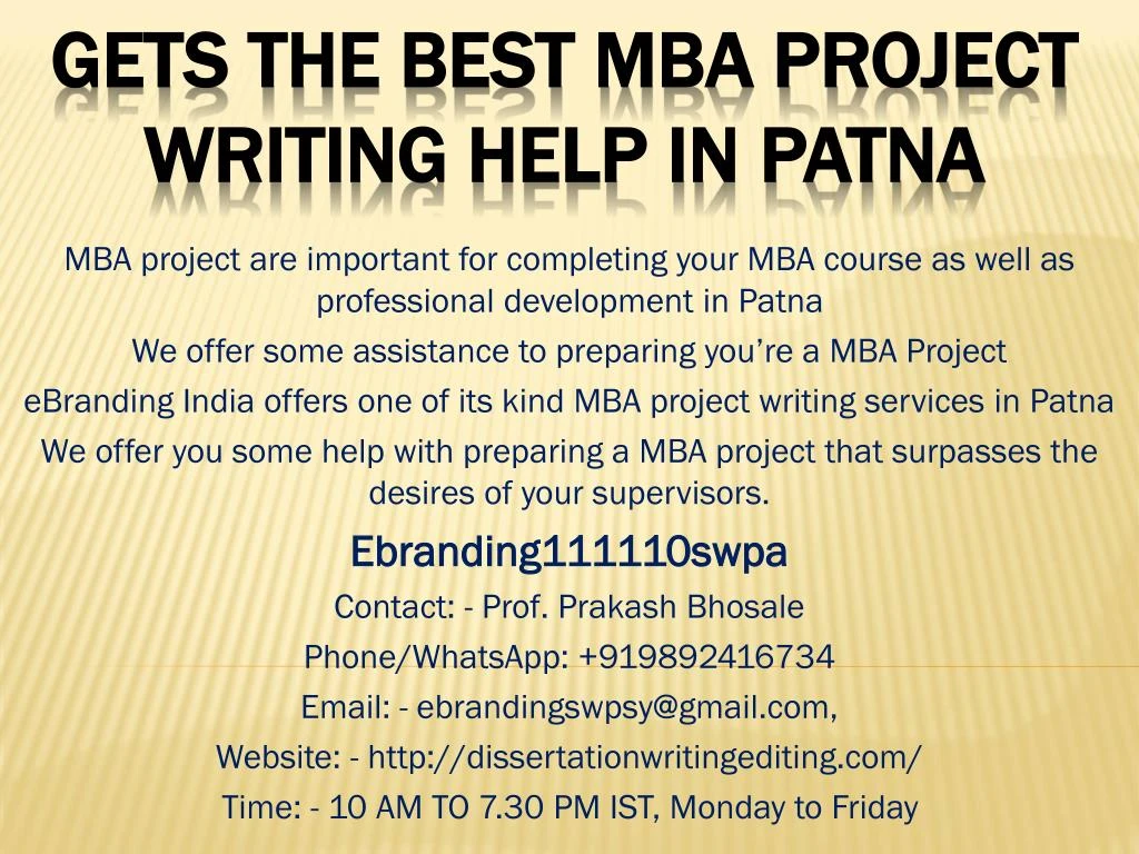 gets the best mba project writing help in patna