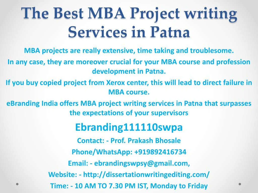 the best mba project writing services in patna
