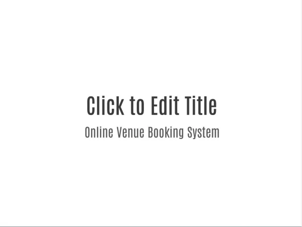 Online Venue Booking System